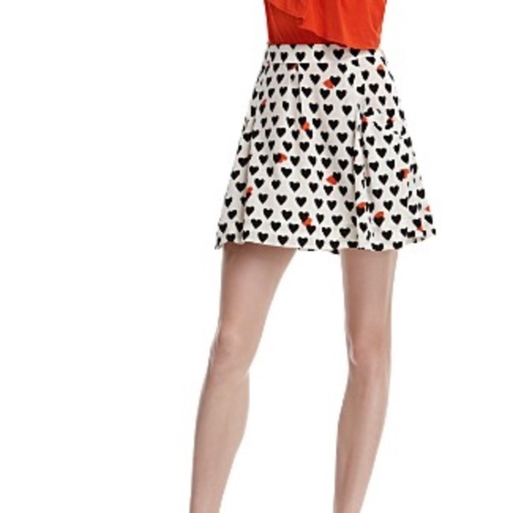 Leifsdottir Black & Gold Heart 100% Silk Skirt with Pockets